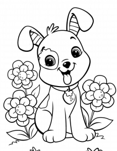Happy Puppy Coloring Pages