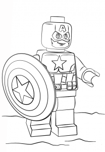 Lego Captain America Coloring Page