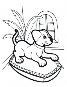 Resting Puppy Coloring Sheets