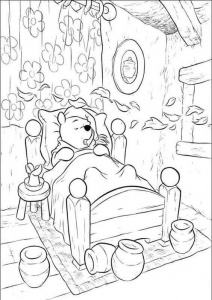 Sleepy Pooh Coloring Page