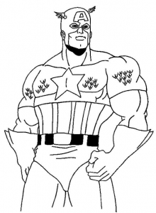 Strong Captain America Coloring Page