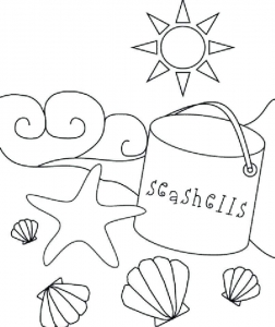 Beach Essentials Coloring Page