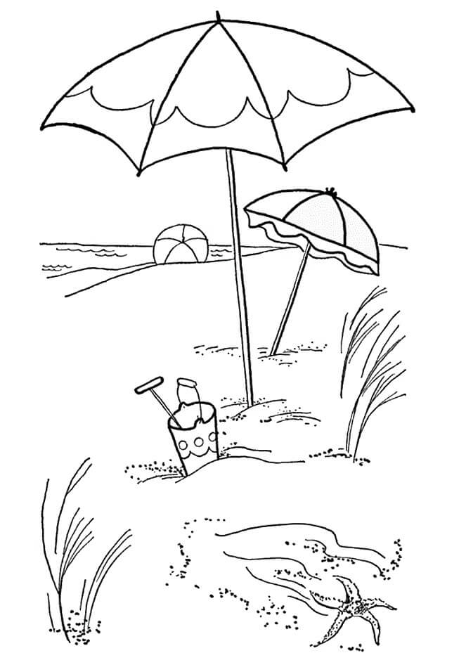 Free Printable Beach Scene Coloring Pages