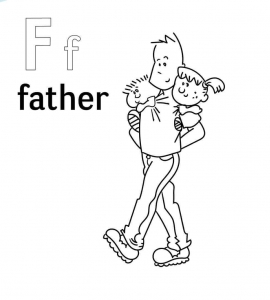 F For Father Coloring Page