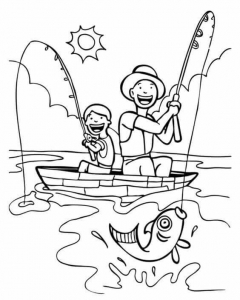 Father And Child Coloring Page