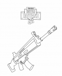 Fortnite Rifle Scar Coloring Page