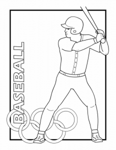 Olympics Baseball Coloring Page