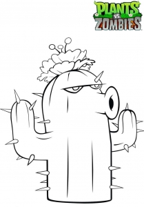 Plants vs Zombies Coloring Pages Cactus