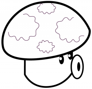 Plants vs Zombies Coloring Pages Puff Shroom