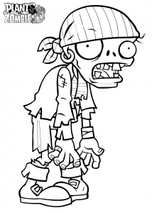 Plants vs Zombies Coloring Sheets Pirate Zombie