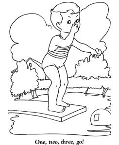 Summer Swimming Coloring Pages