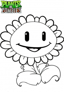 Sunflower From Plants Vs Zombies Coloring Page