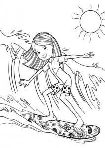 Surfing Coloring Pages