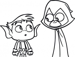 Teen Titans Go Raven And Beast Boy Coloring Pages