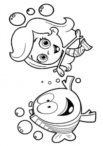 Bubble Guppies Coloring Pages Molly with Mr Grouper