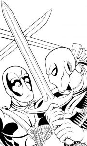 Deathstroke vs Deadpool Coloring Page
