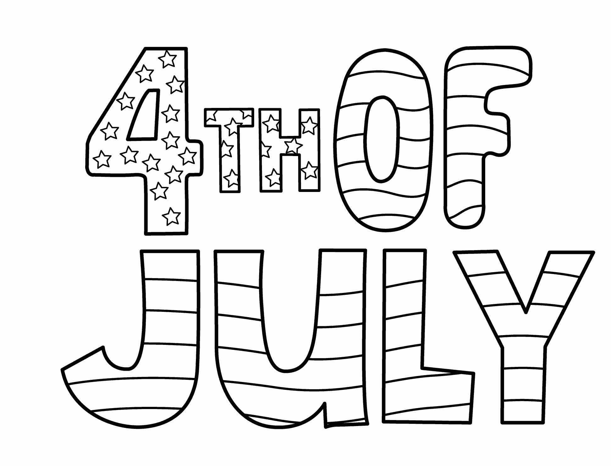 Printable Full Size 4Th Of July Coloring Pages