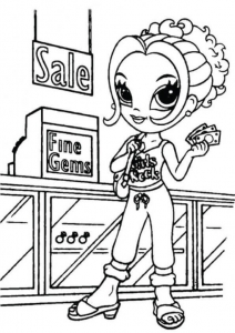 Glamour Girl Shopping Coloring Pages Lisa Frank