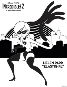 Helen Parr Elastigirl Incredibles 2 Coloring Sheet
