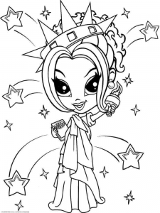 Lisa Frank Glamour Girl As Statue Of Liberty Coloring Page
