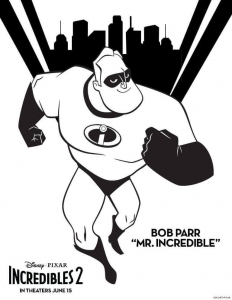 Mr Incredible Bob Parr Incredibles 2 Coloring Sheet