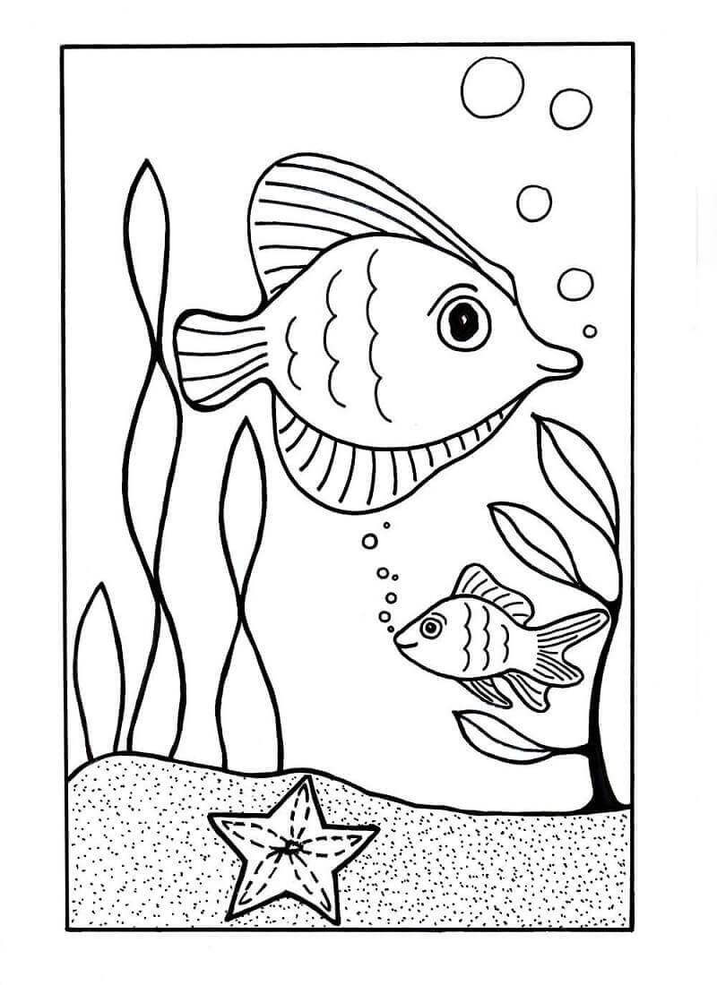 simple undersea coloring pages