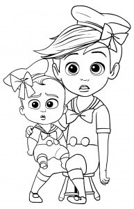 Tim And The Boss Baby Photo Shoot Coloring Image