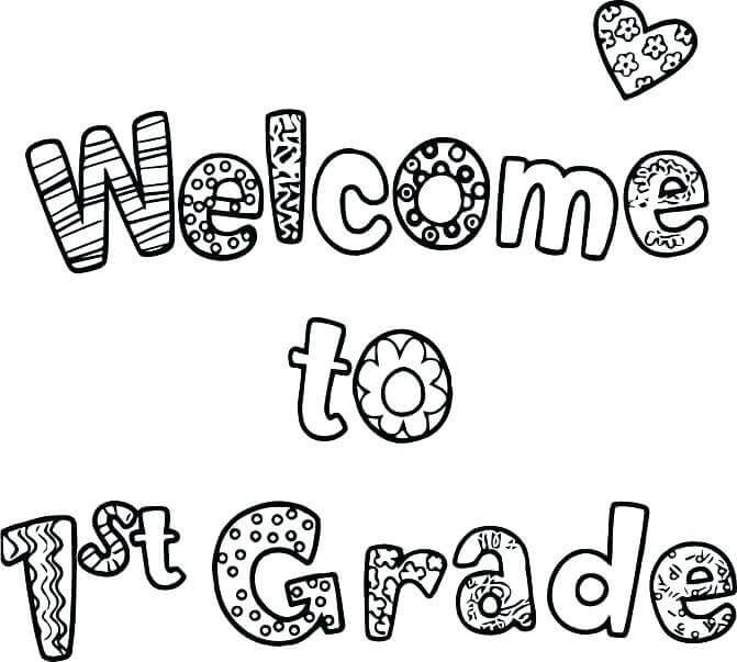 Welcome To First Grade Coloring Pages