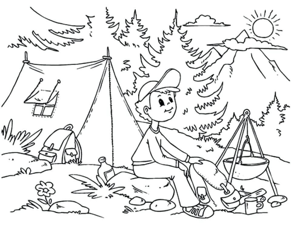 Simplicity me Camping Coloring Pages For Kids