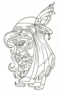 Day Of The Dead Girl Coloring Sheets