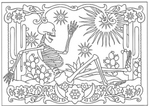 Dia de Muertos Coloring Pages For Adults
