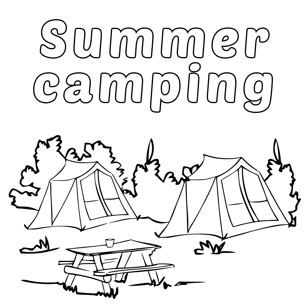 camping coloring page png