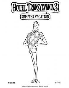 Hotel Transylvania 3 Summer Vacation Coloring Pages Dracula