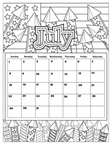 July 2018 Coloring Pages