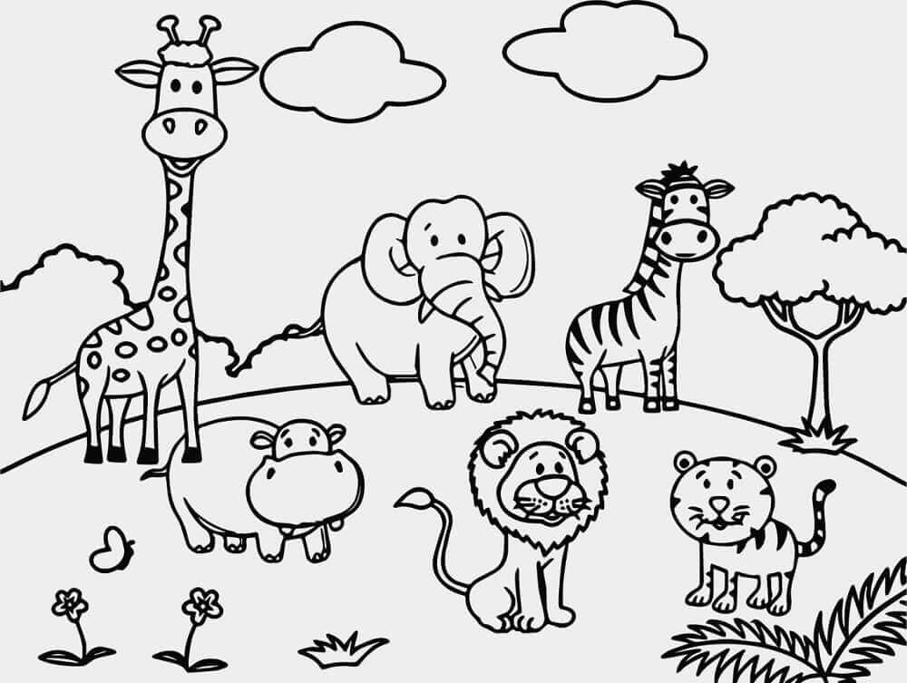 free zoo animal coloring pages for kids