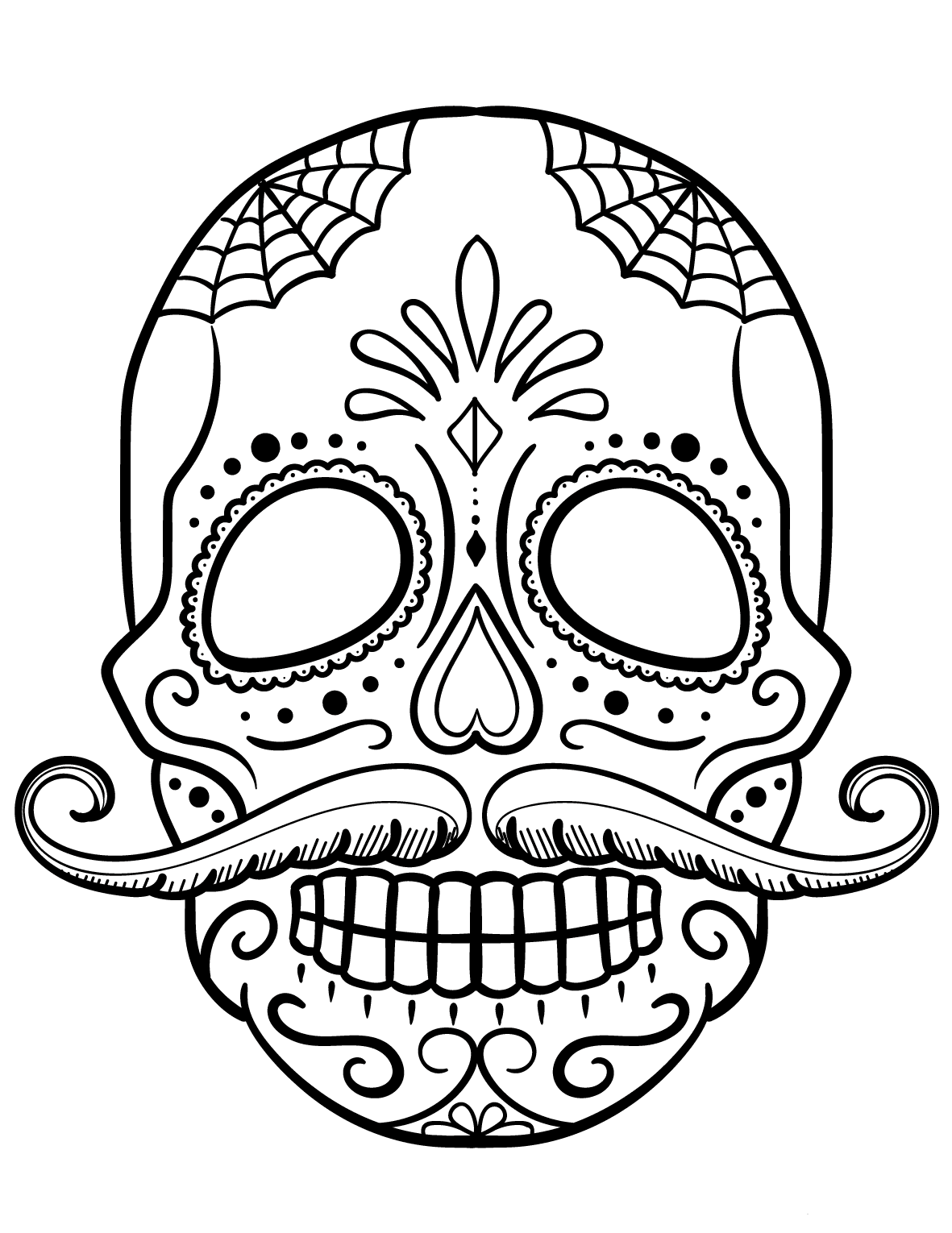Download 30 Free Printable Sugar Skull Coloring Pages