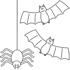 Spider And Bat Coloring Page