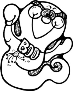 Cute Halloween Ghost Coloring Pages