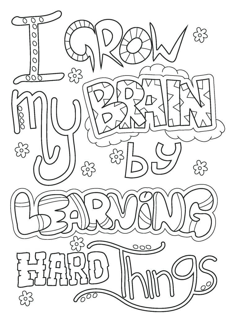 Coloring Pages Mindset Growth Classroom Doodles Quotes Colouring Sheets ...