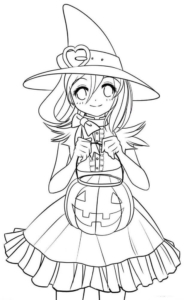 Free Printable Cute Halloween Coloring Page