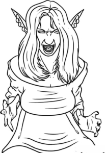 Girl Vampire Coloring Pages