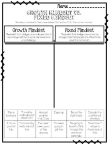 Growth Mindset Activity Sheets To Print