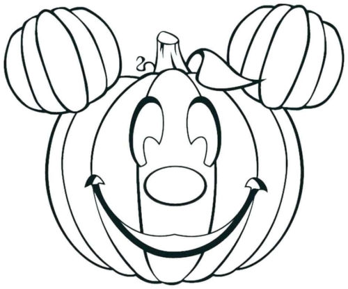 Mickey As Jack O Lantern Coloring Page