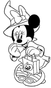 Minnie Mouse Disney Halloween Coloring Page