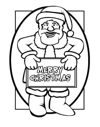 Santa Wishing Merry Christmas Coloring Pages