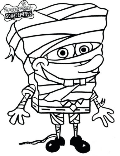 SpongeBob As Mummy Coloring Page