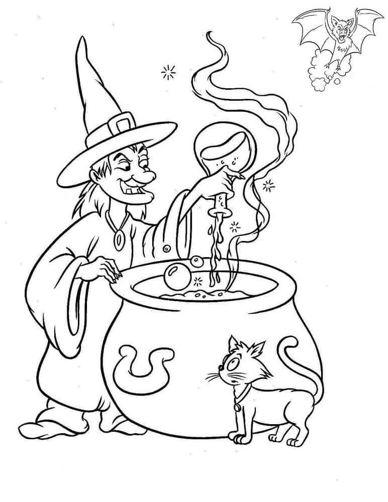 Witch Coloring Sheet Coloring Pages