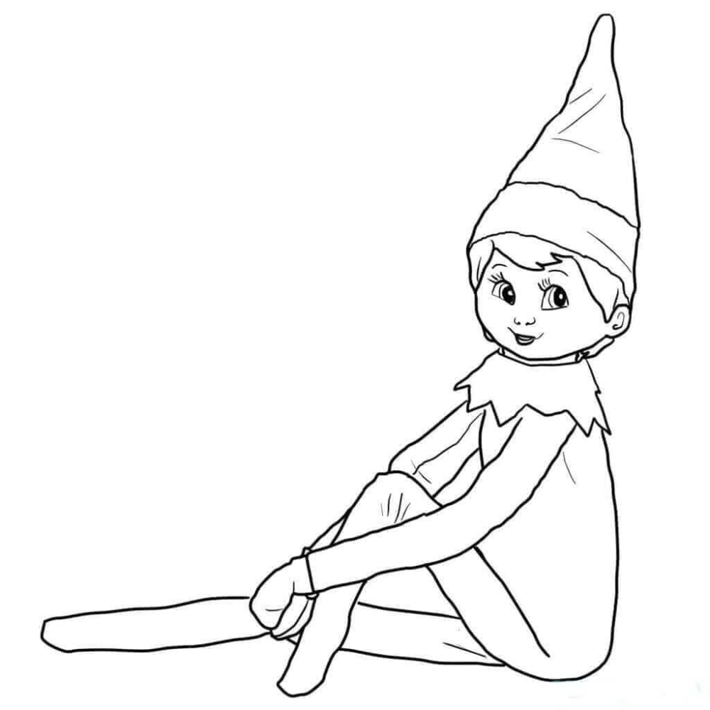 elf on shelf coloring pages
