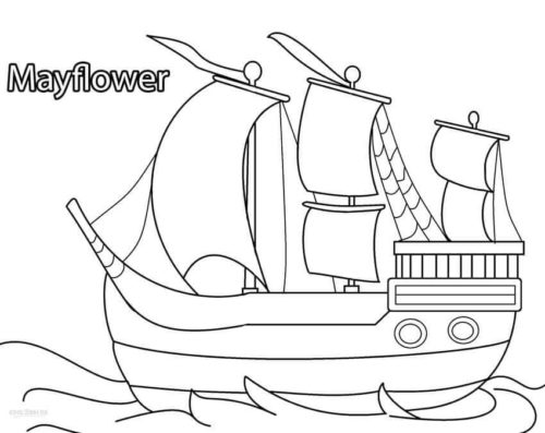 Mayflower Pilgrim Ship Coloring Page