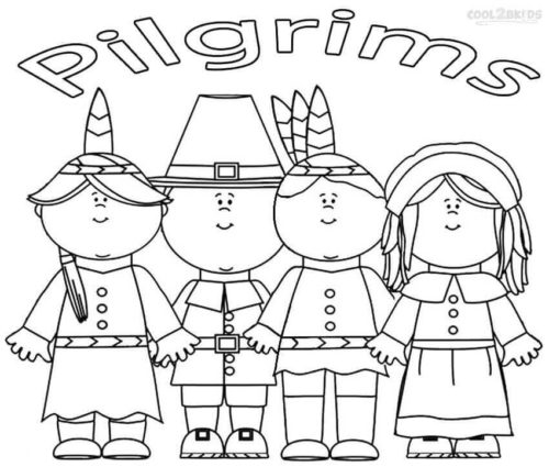 Pilgrim Kids Coloring Pages